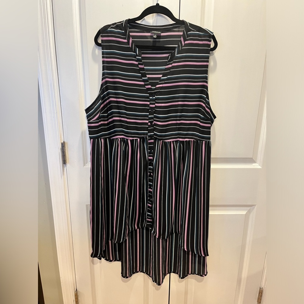 Torrid 3x babydoll high low sleeveless top. Great condition. Never dried.